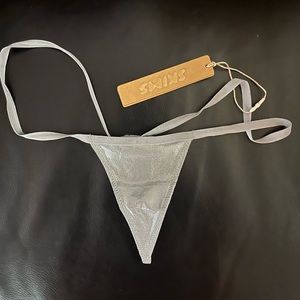 BRAND NEW Micro Thong Shiny Silver